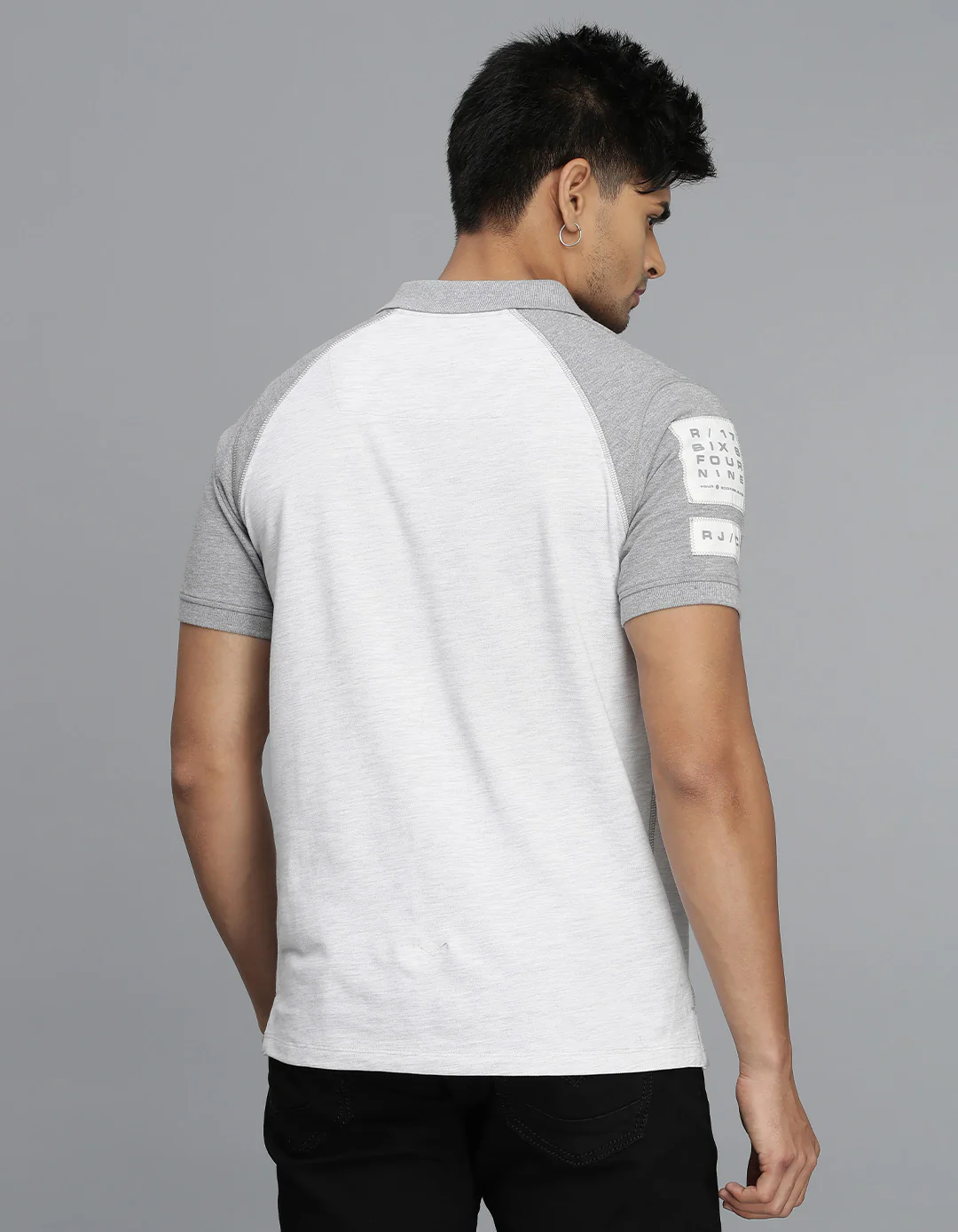 Lt Grey Half Sleeves Pique Polo Tee - Image 3