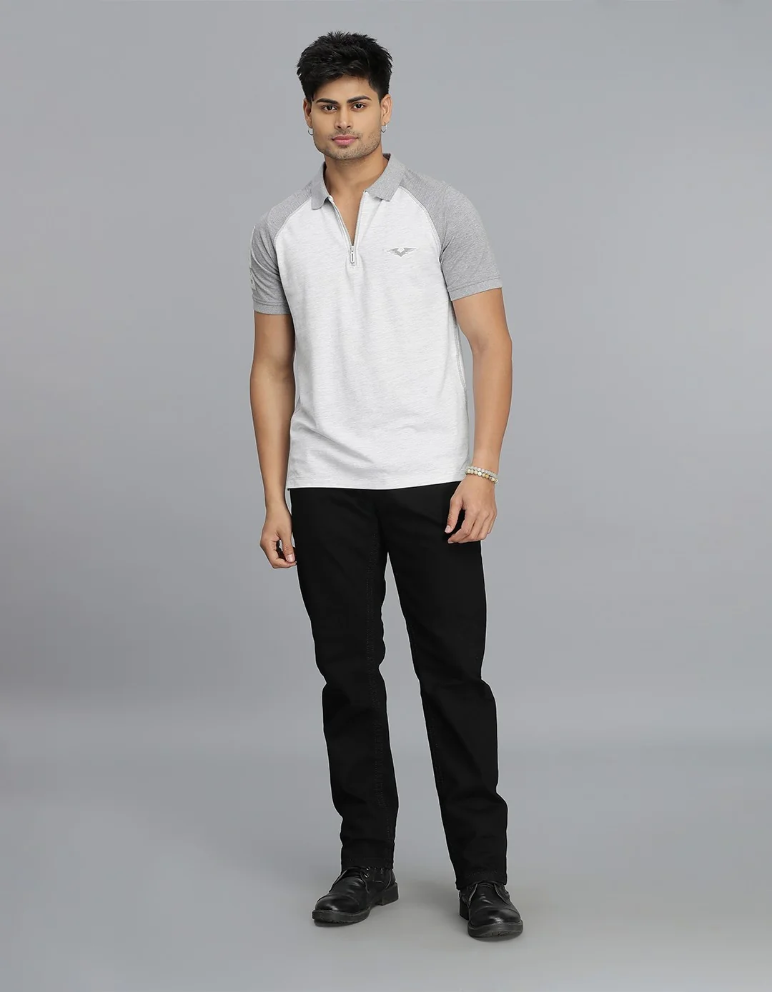 Lt Grey Half Sleeves Pique Polo Tee - Image 6