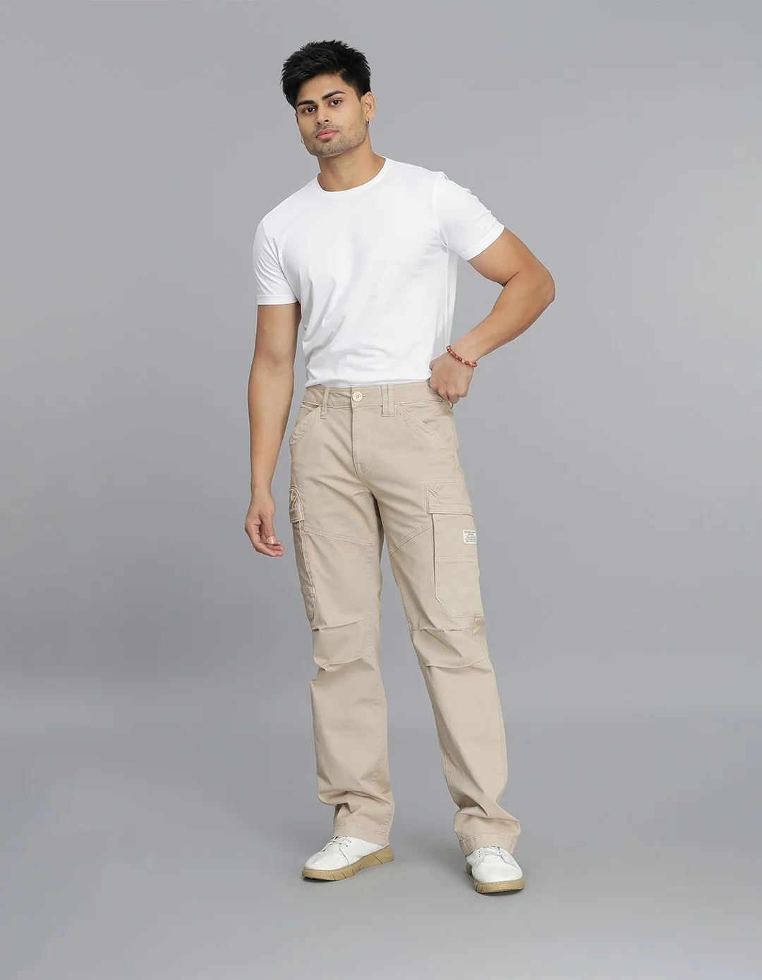 Lt Khaki Regular Fit Cargo Pant - Image 2