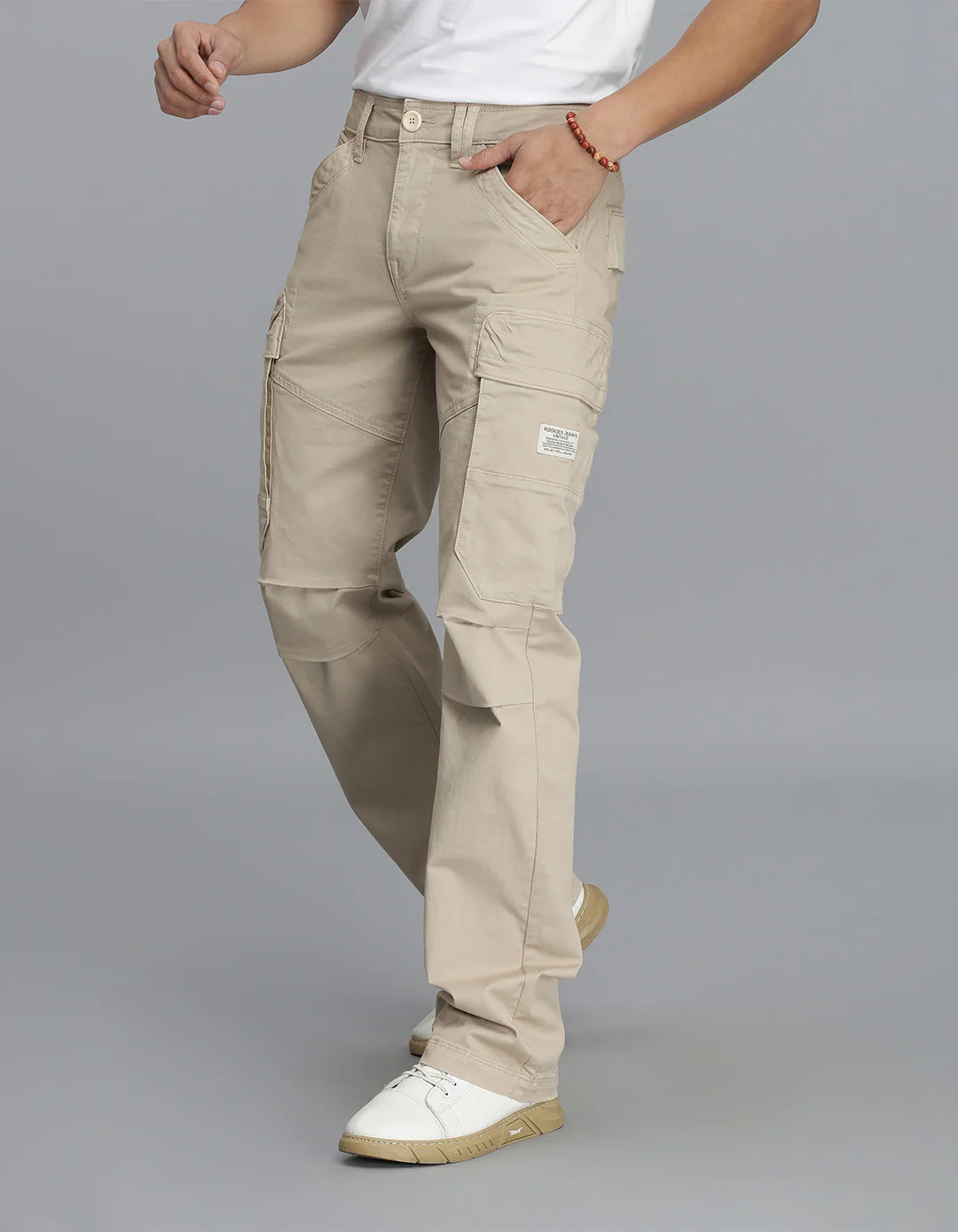 Lt Khaki Regular Fit Cargo Pant - Image 3