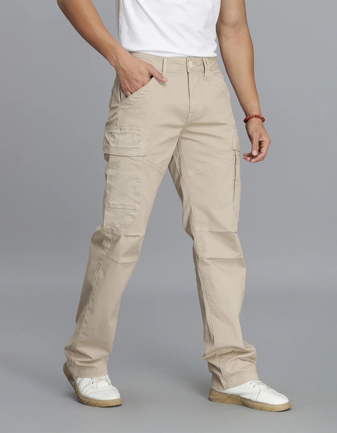Lt Khaki Regular Fit Cargo Pant - Image 4