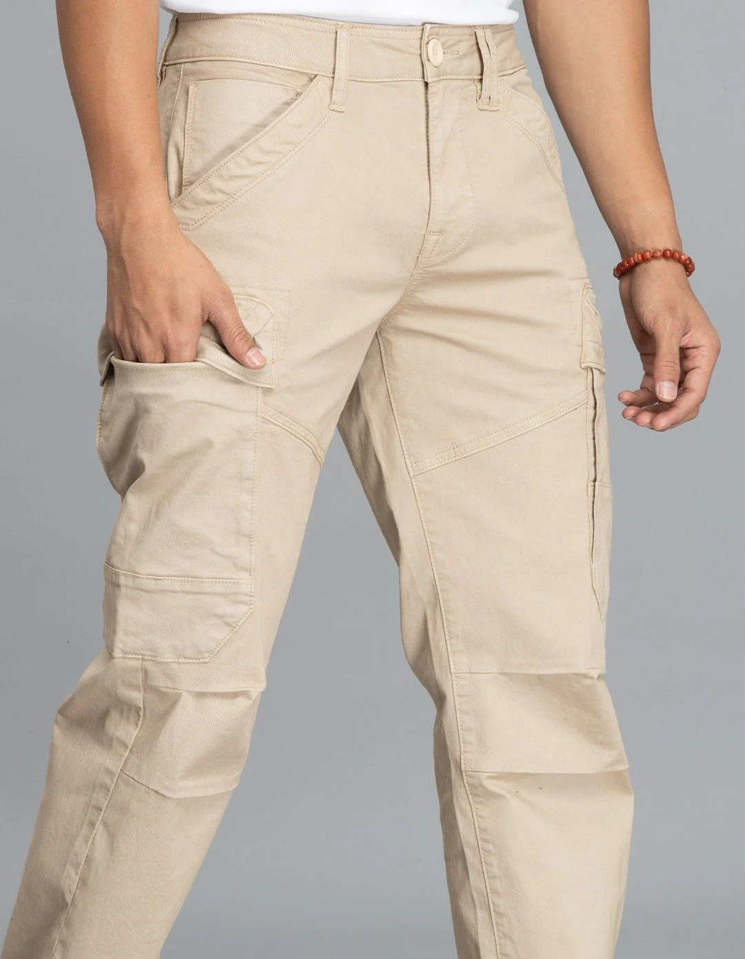 Lt Khaki Regular Fit Cargo Pant - Image 6