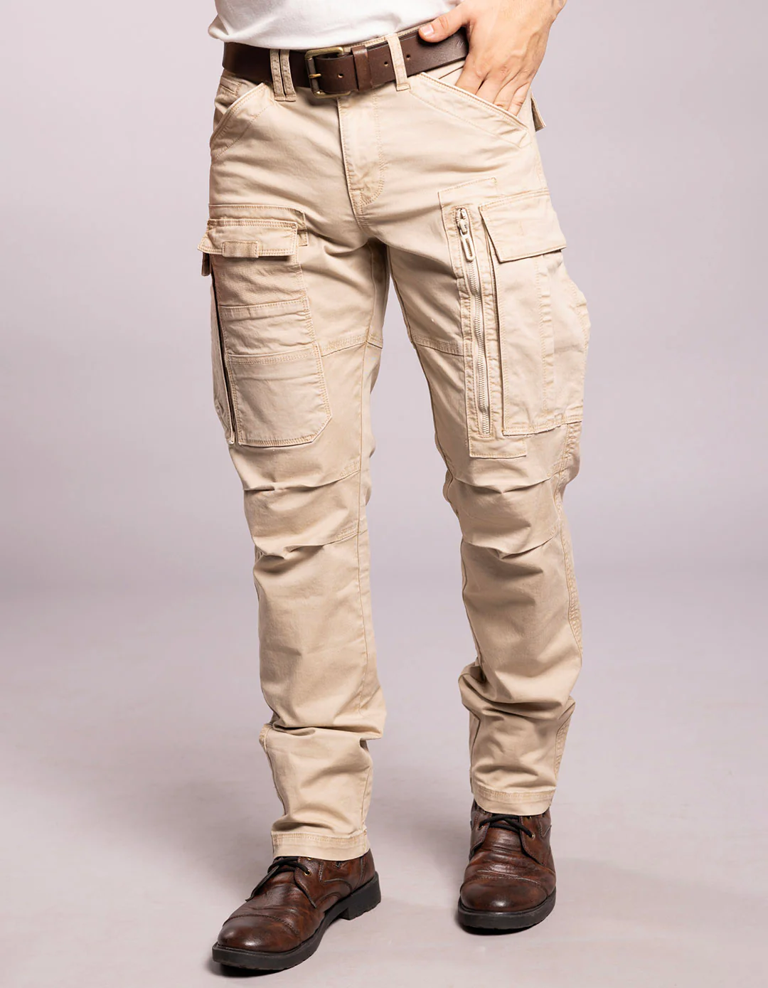 Lt Khaki Regular Fit Cargo Pant