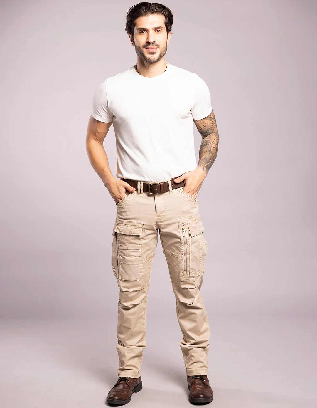 Lt Khaki Regular Fit Cargo Pant - Image 2