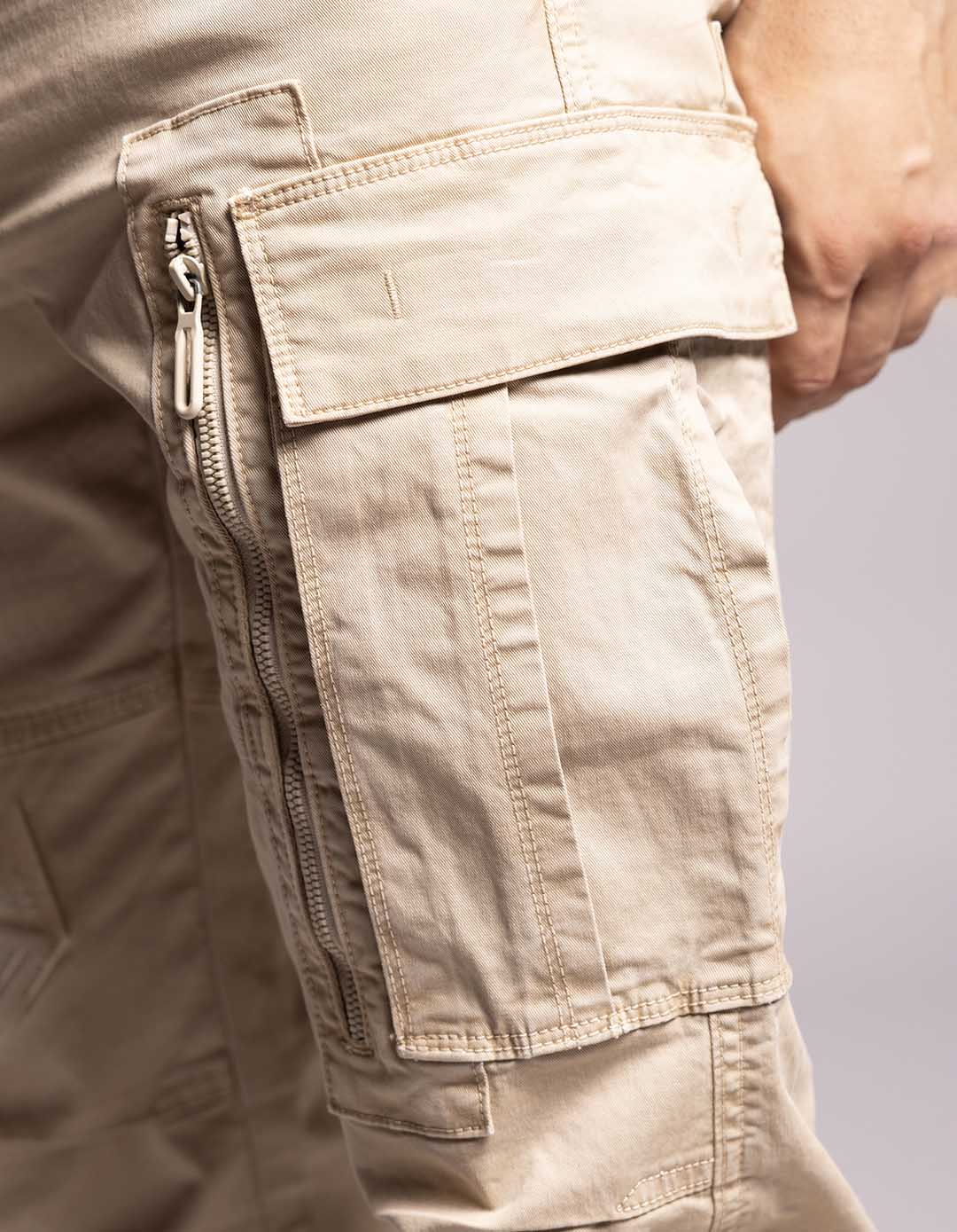 Lt Khaki Regular Fit Cargo Pant - Image 3