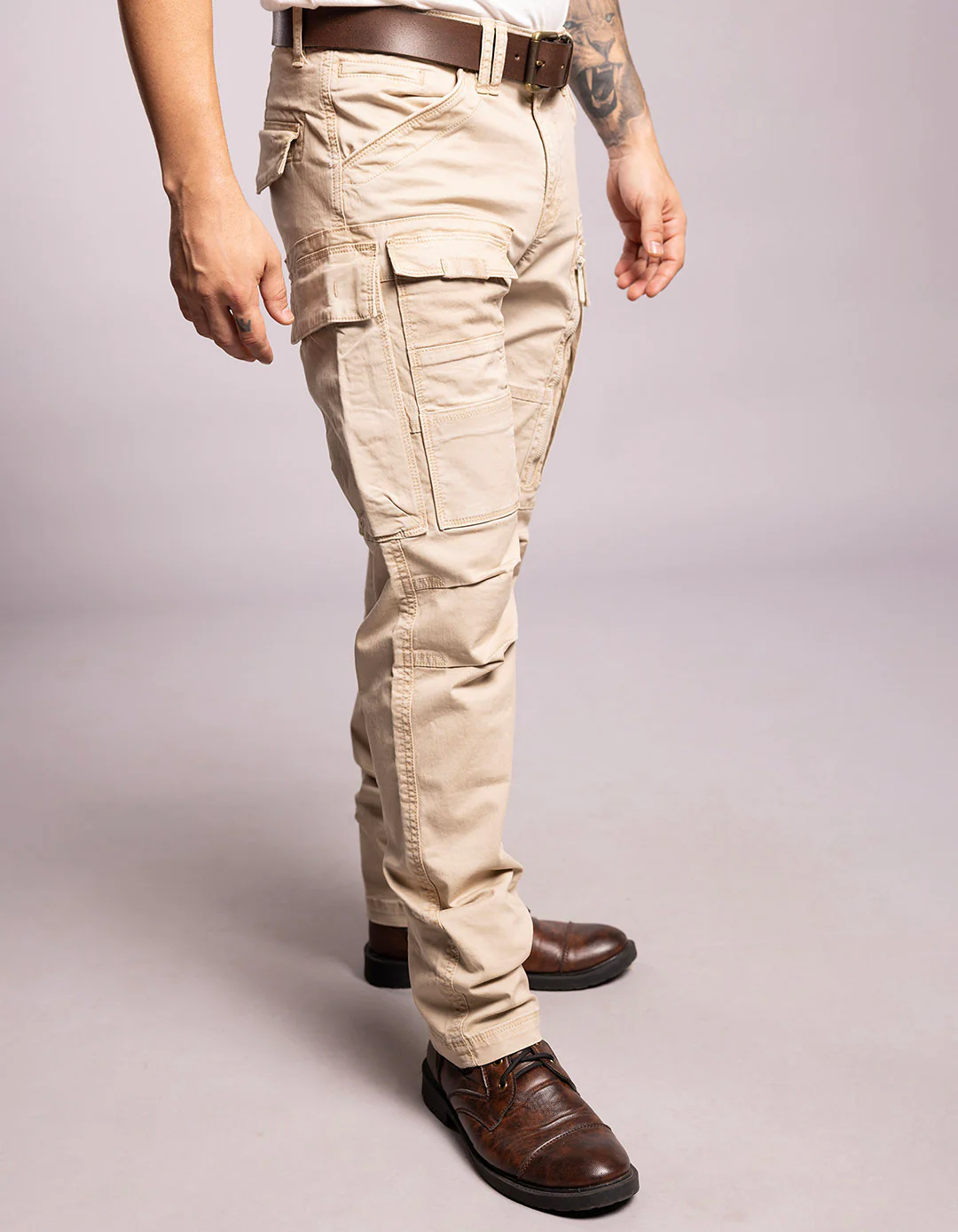 Lt Khaki Regular Fit Cargo Pant - Image 5