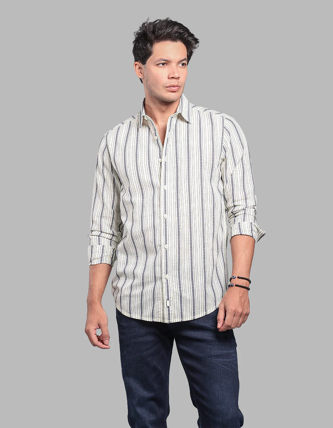 Lt Lemon Full Sleeve Stripe Shirt