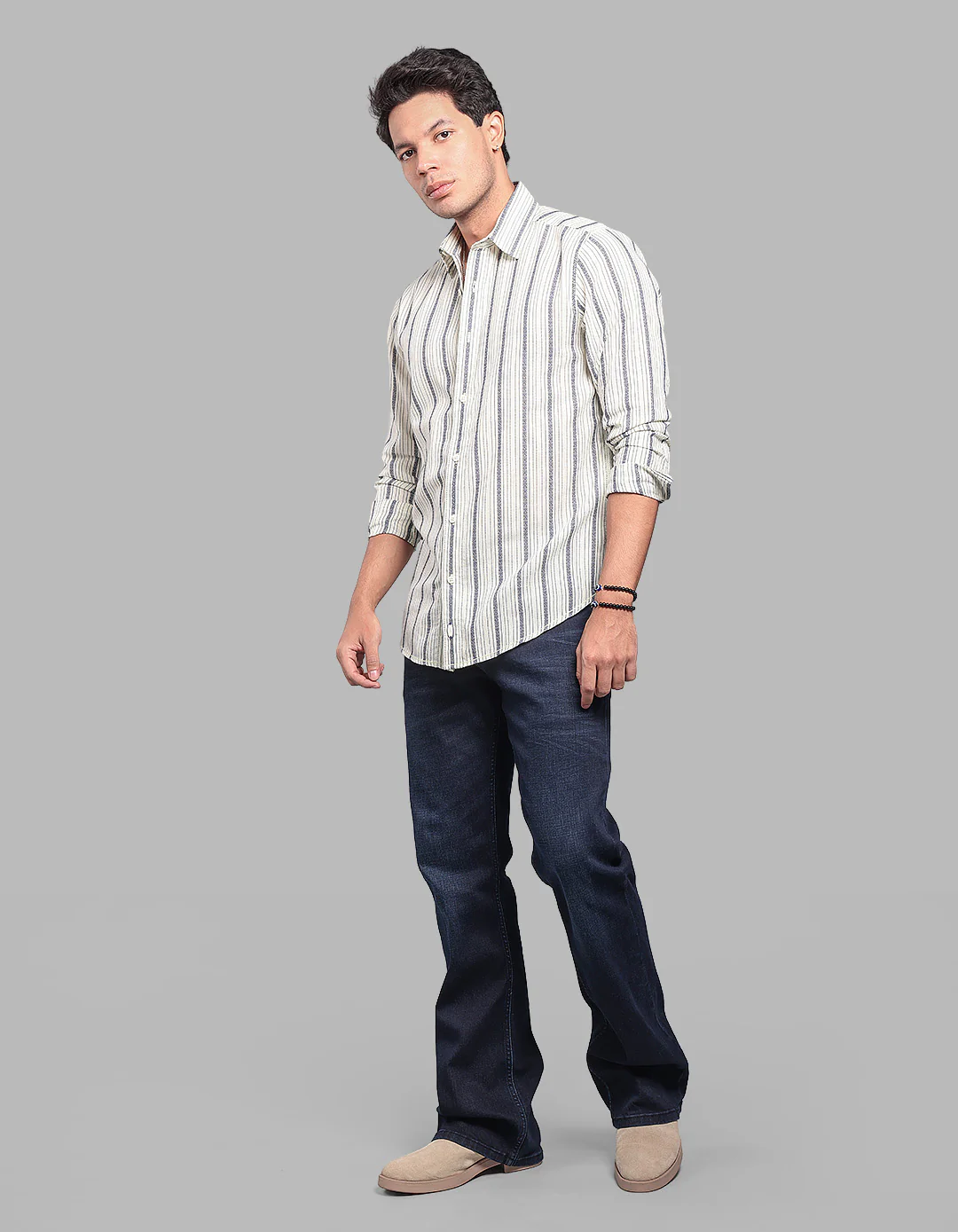 Lt Lemon Full Sleeve Stripe Shirt - Image 2