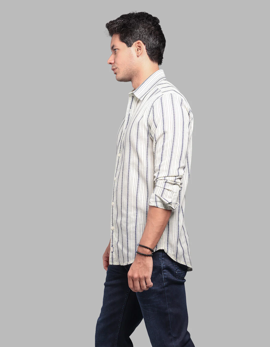 Lt Lemon Full Sleeve Stripe Shirt - Image 3