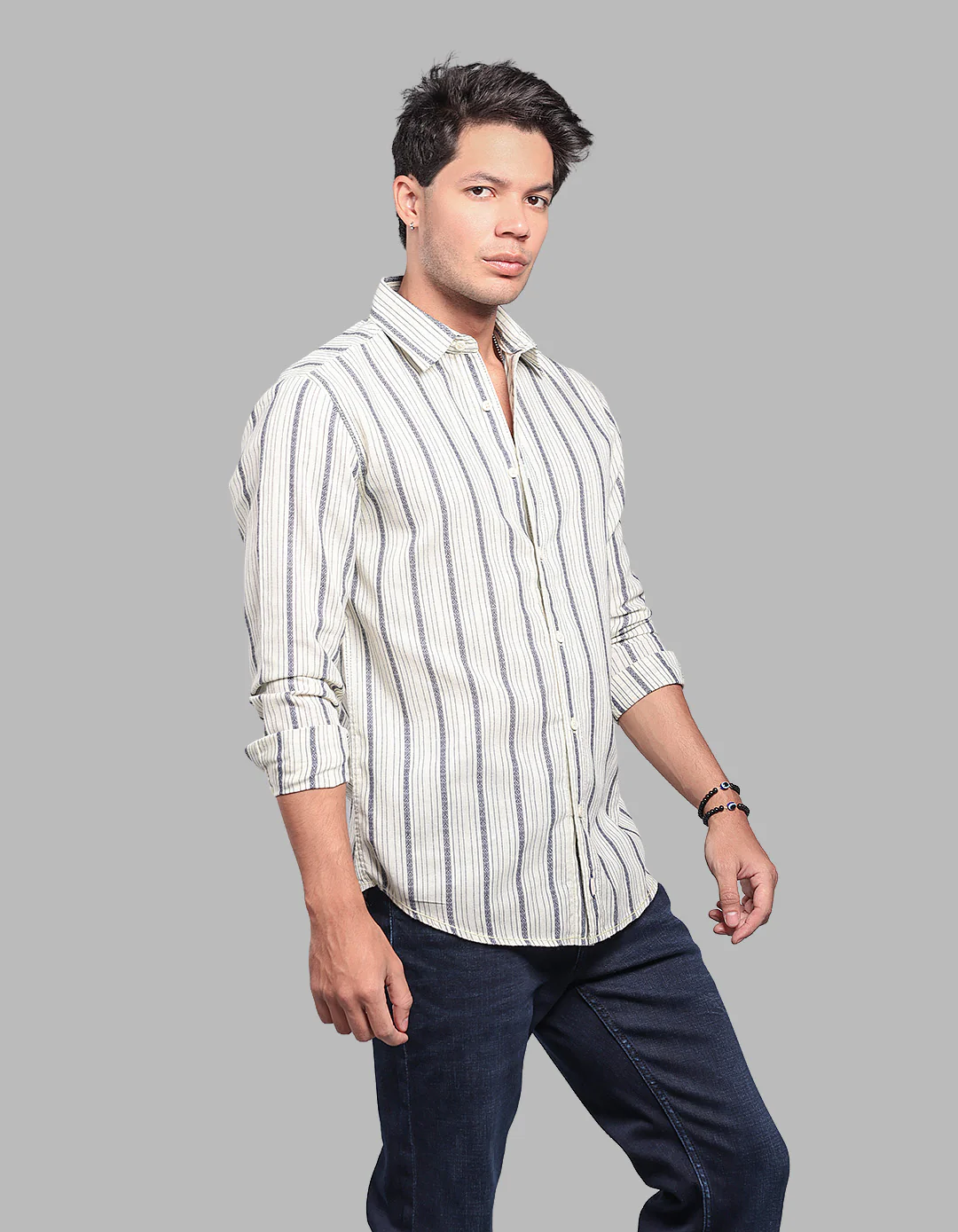 Lt Lemon Full Sleeve Stripe Shirt - Image 4