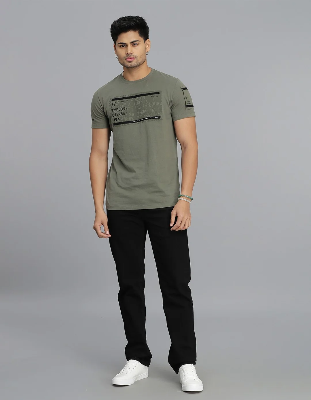 Lt M Green Half Sleeves Round Neck Tee - Image 2