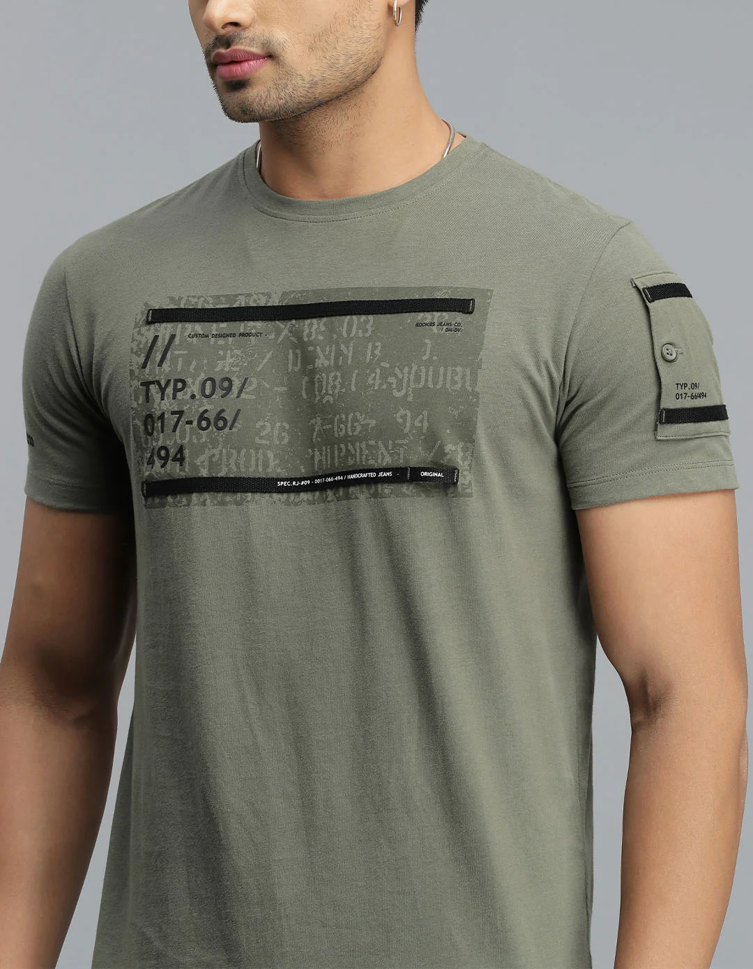 Lt M Green Half Sleeves Round Neck Tee - Image 6