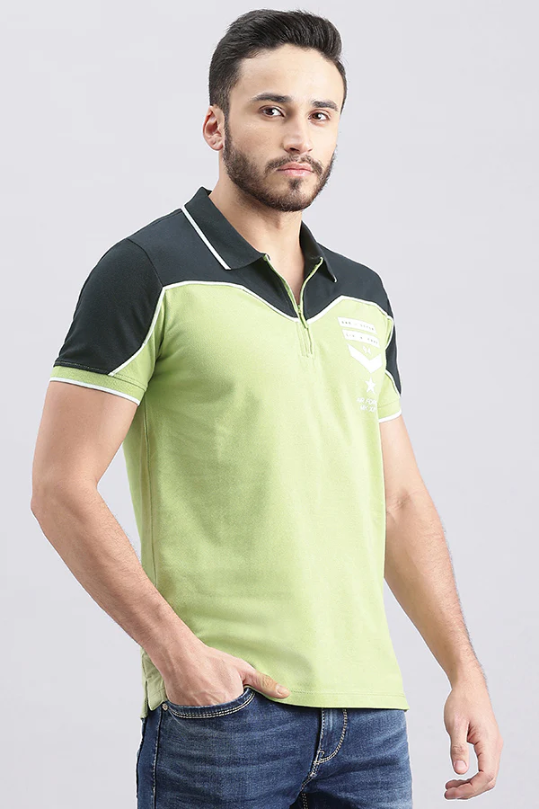 Lt Moss Half Sleeve Pique Polo Tee - Image 3