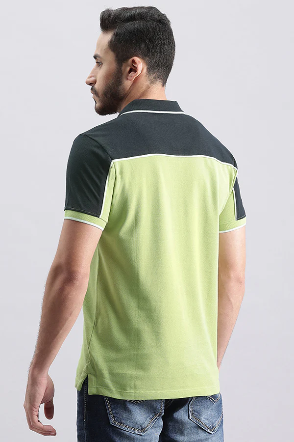 Lt Moss Half Sleeve Pique Polo Tee - Image 4