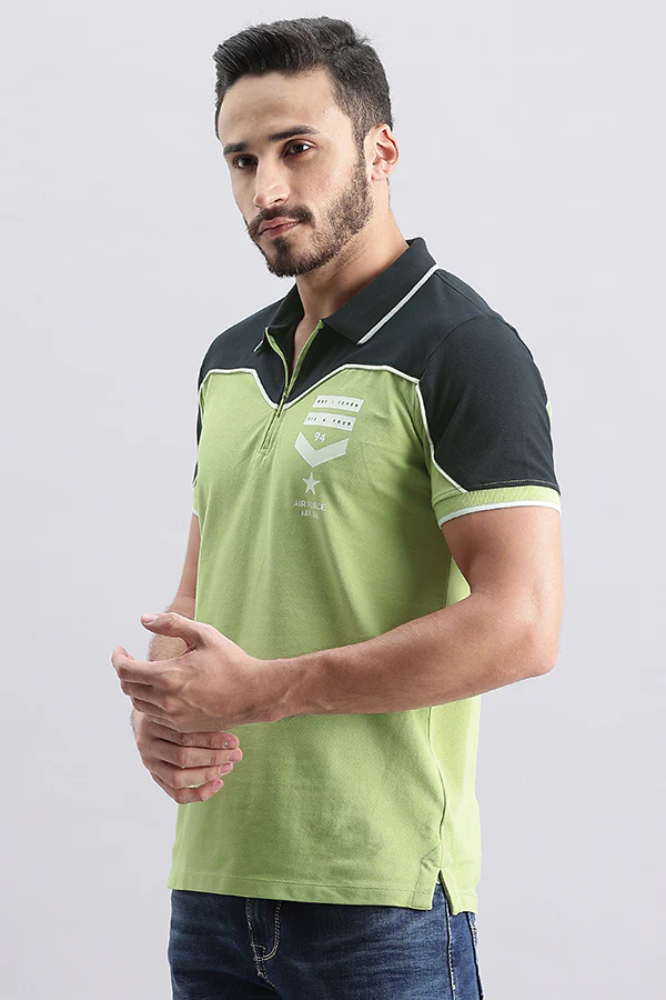 Lt Moss Half Sleeve Pique Polo Tee - Image 5