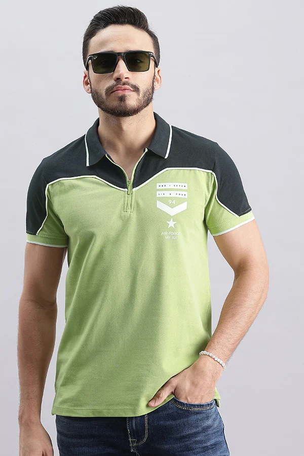 Lt Moss Half Sleeve Pique Polo Tee - Image 6