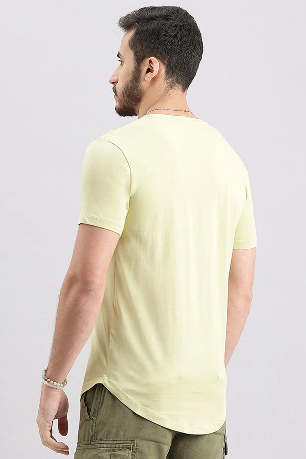 Lt Olive Half Sleeve Round Neck Tee - Image 4