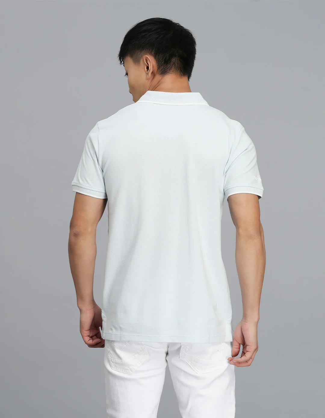 Lt Sky Blue Half Sleeves Pique Polo Tee - Image 5