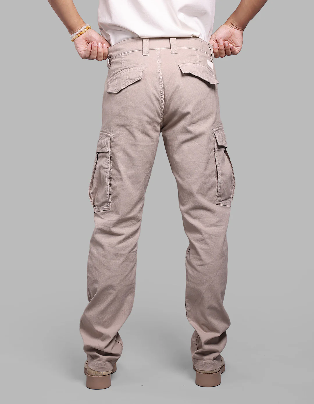 Lt Stone Comfort Straight Fit Stretch Cargo Pants - Image 5