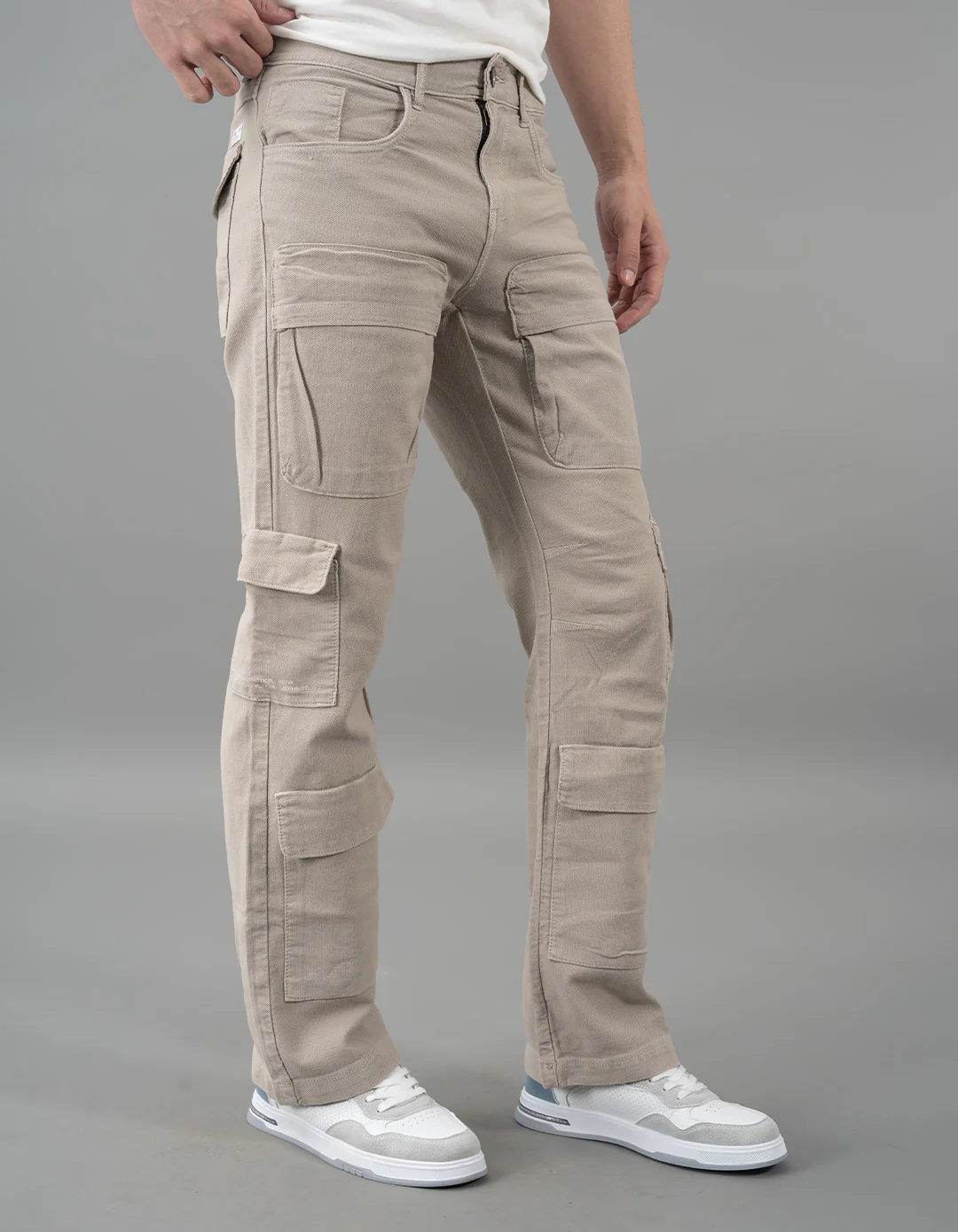Lt Stone Loose Fit Cargo Pant