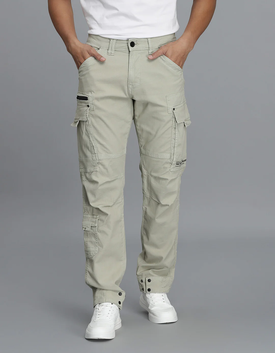 Lt Stone Slim Fit Cargo Pant
