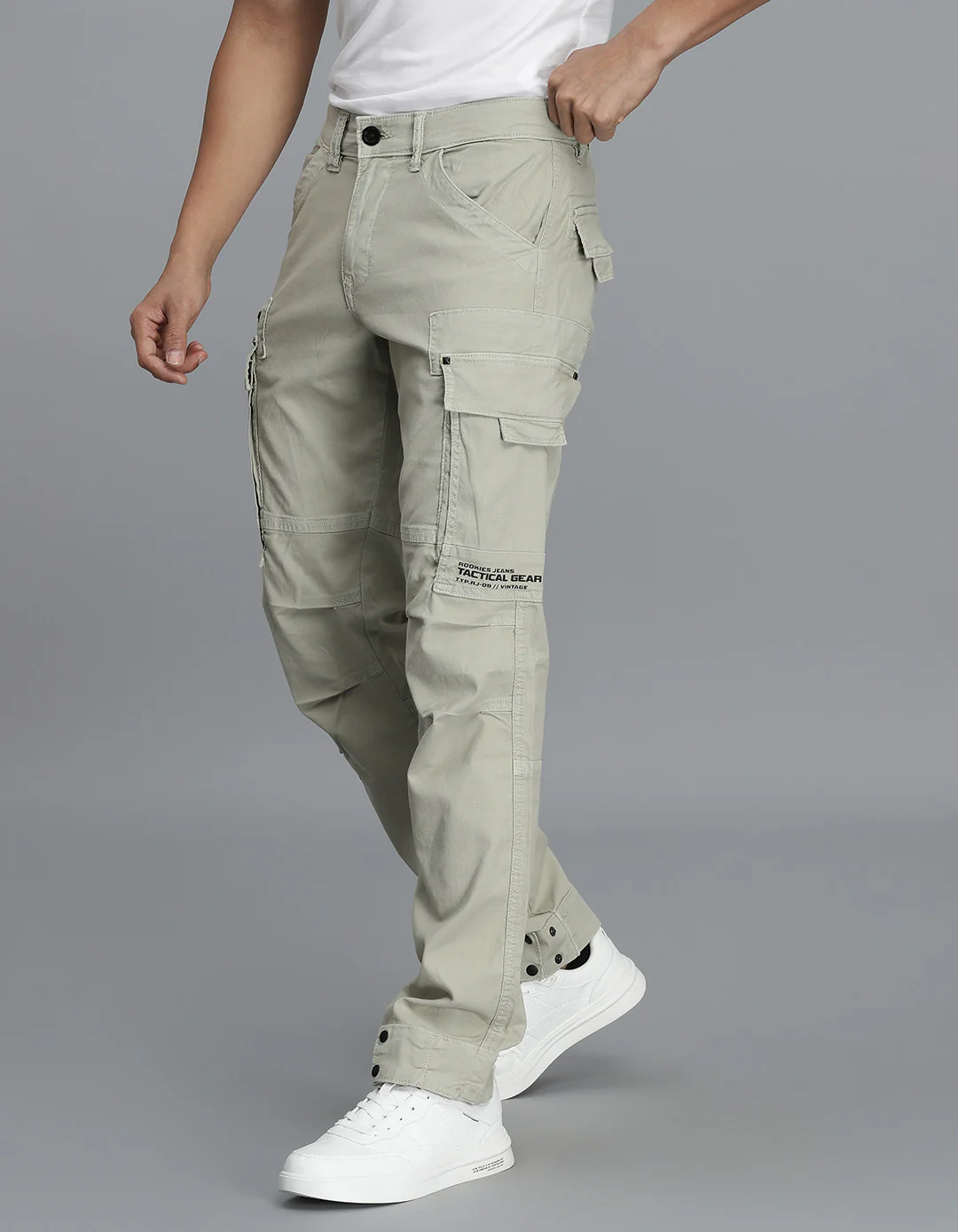 Lt Stone Slim Fit Cargo Pant - Image 3