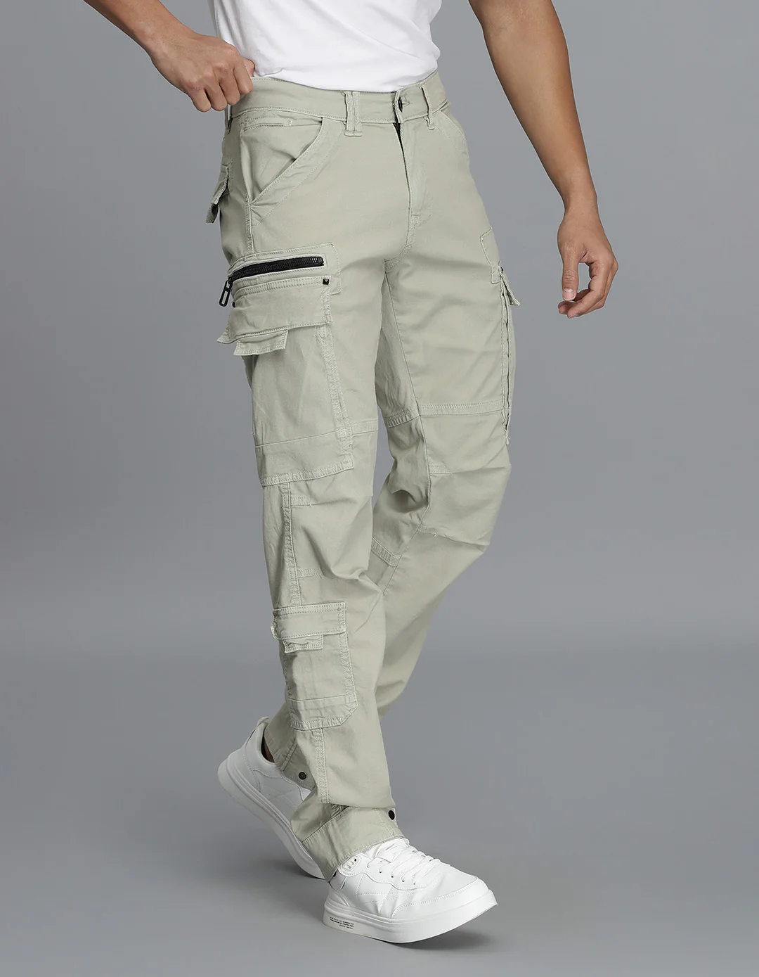 Lt Stone Slim Fit Cargo Pant - Image 4