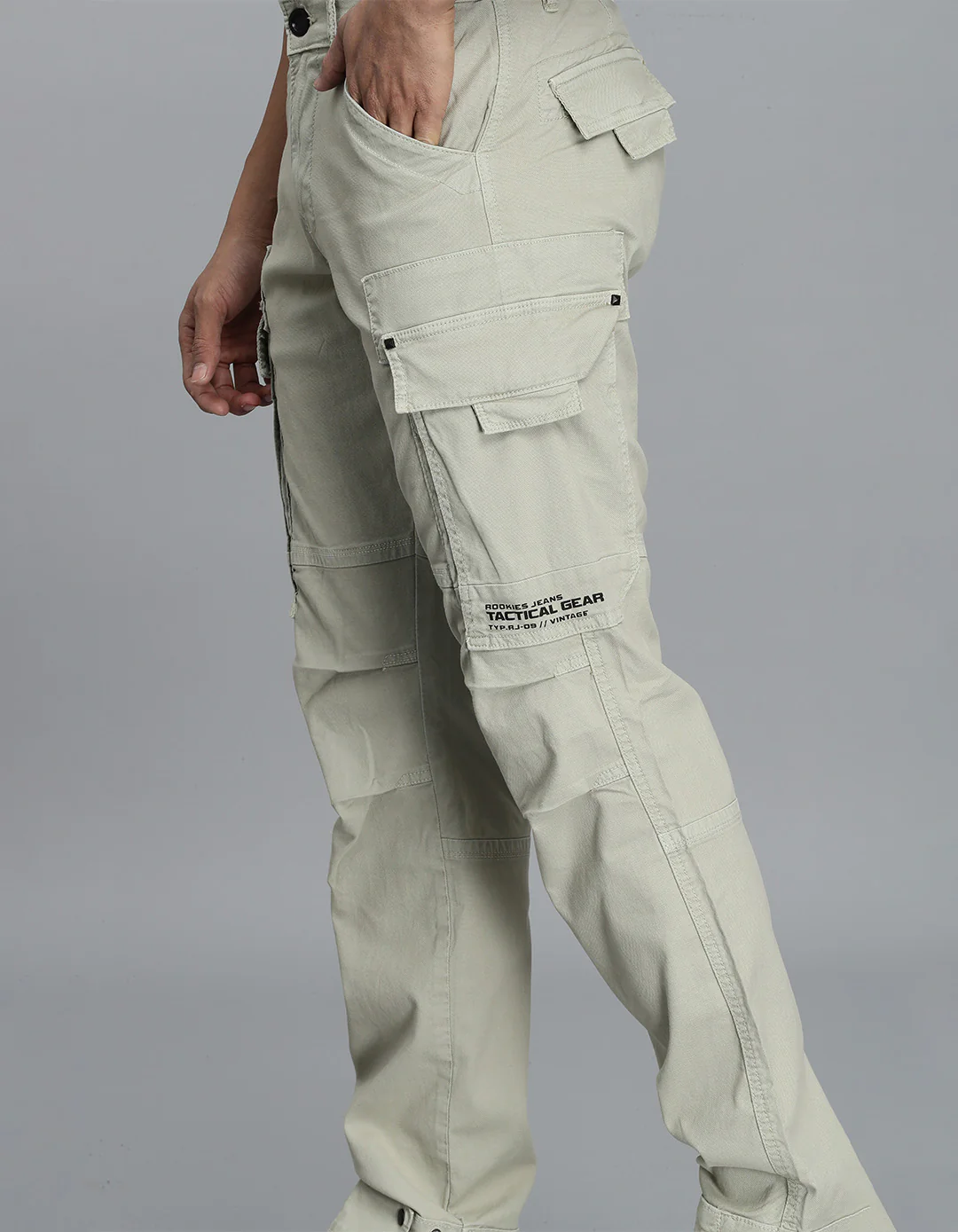Lt Stone Slim Fit Cargo Pant - Image 6
