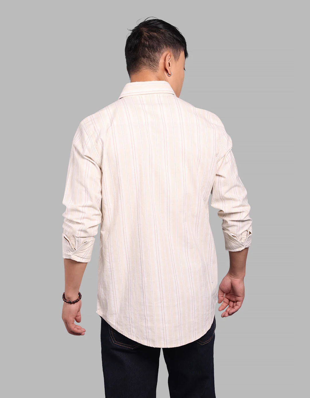 Lt Yellow 100% Cotton Full Sleeve Stripe Shirt - Image 6