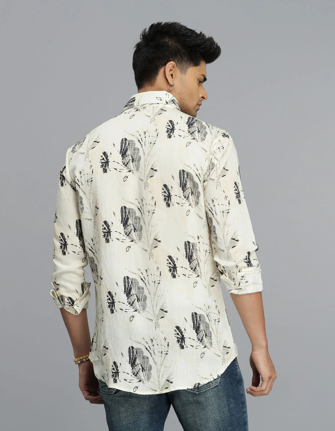 Lt Yellow Full Sleeves Printed Shirt - Image 5