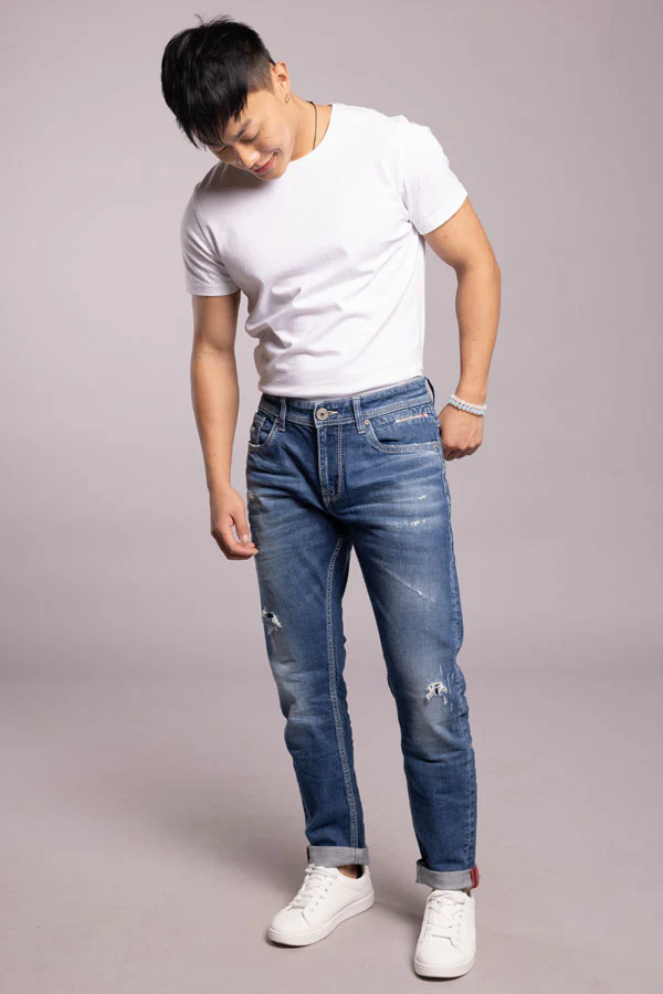 Med Blue 5 Pocket Low-Rise Ankle Length Jeans - Image 2