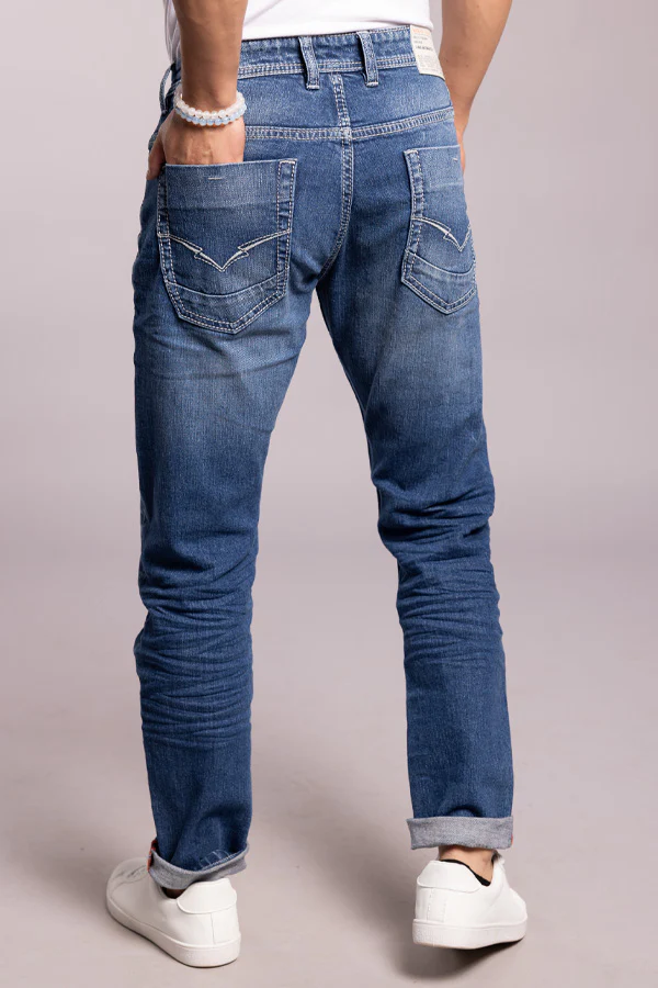 Med Blue 5 Pocket Low-Rise Ankle Length Jeans - Image 5