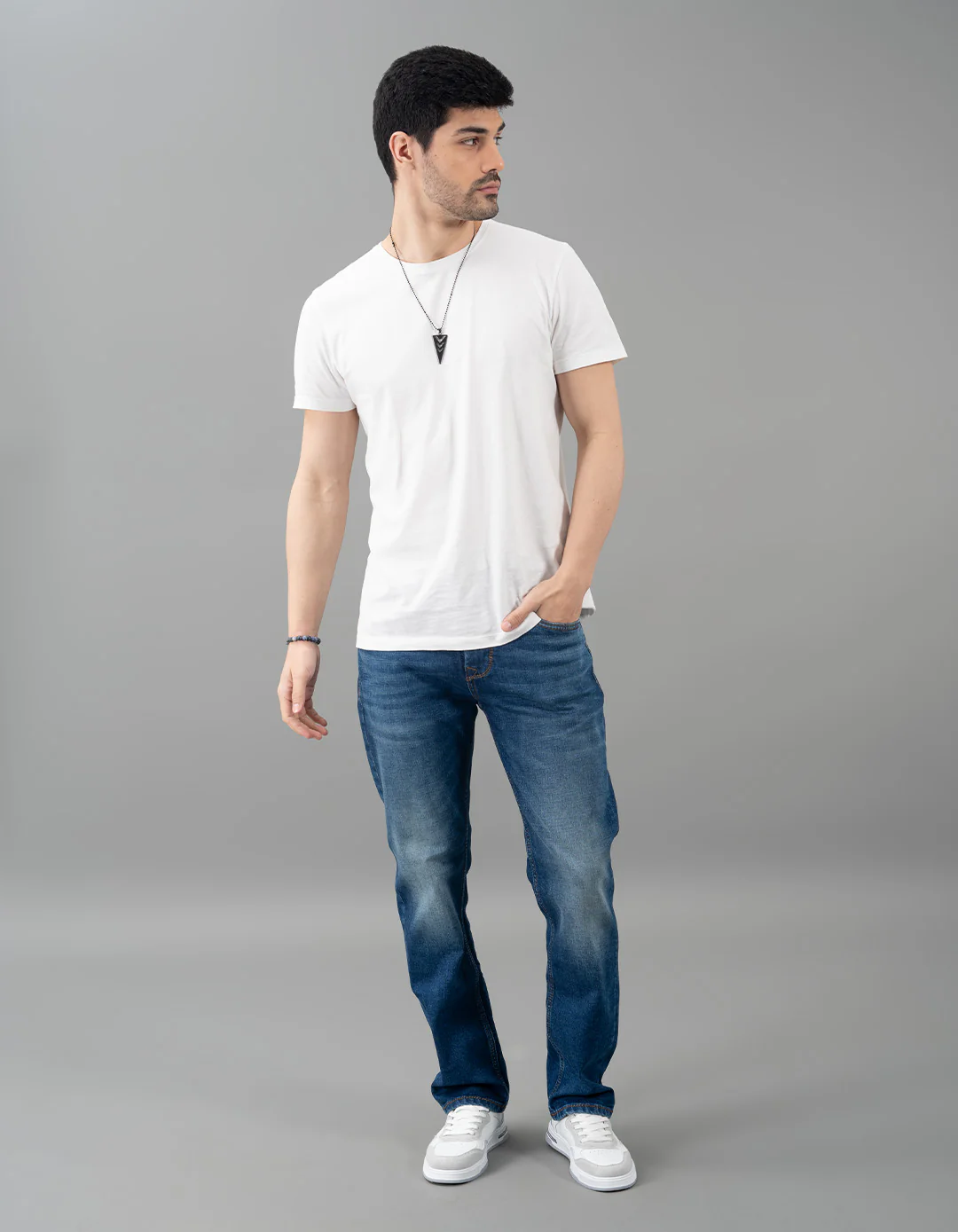 Med Blue 5 Pocket Midrise, Comfort And Straight Fit Jeans - Image 2