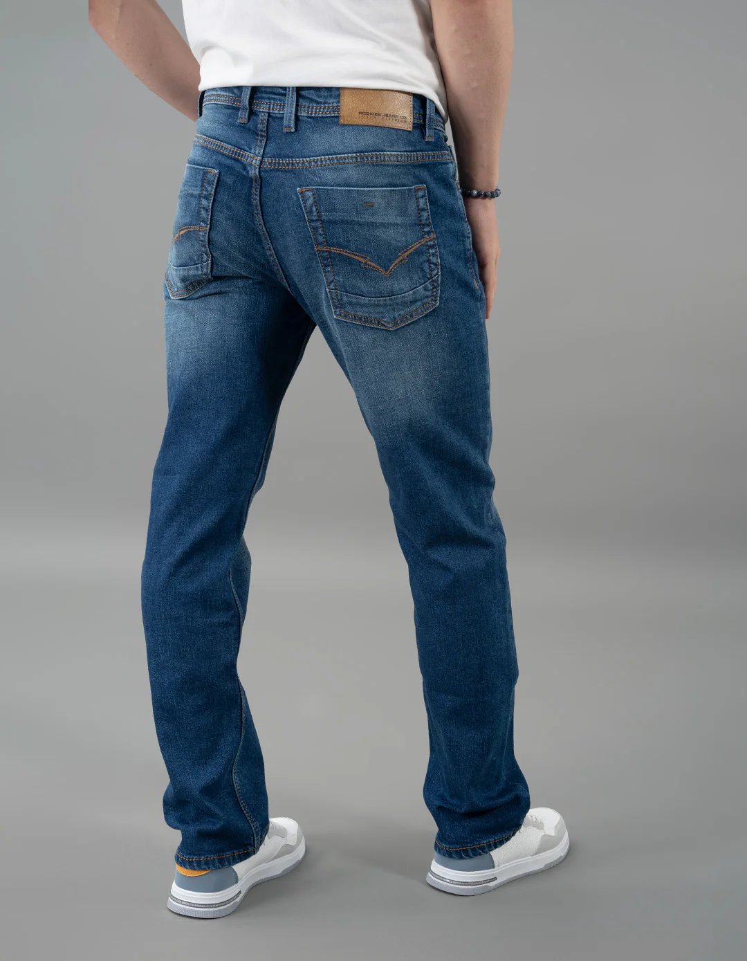 Med Blue 5 Pocket Midrise, Comfort And Straight Fit Jeans - Image 5