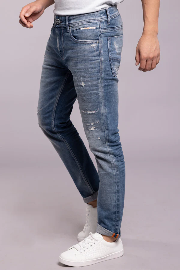 Med Blue 5 Pocket Low-Rise Ankle Length Jeans - Image 2
