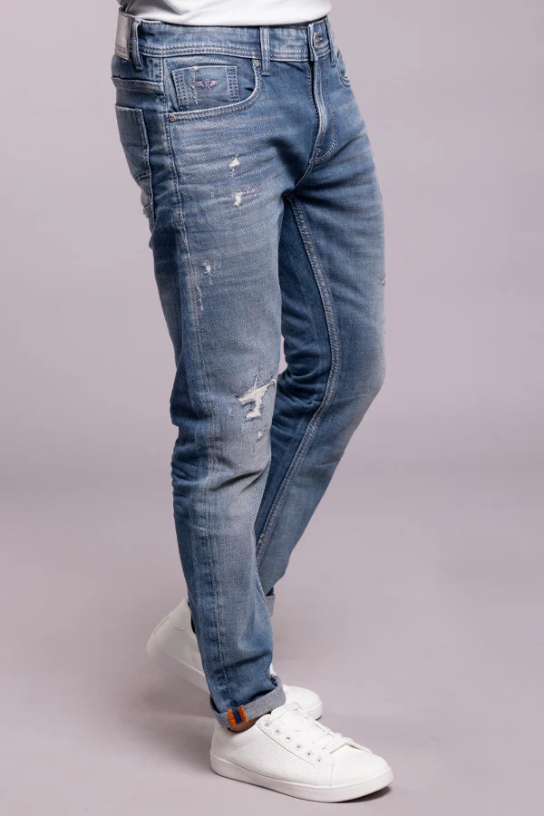 Med Blue 5 Pocket Low-Rise Ankle Length Jeans - Image 3