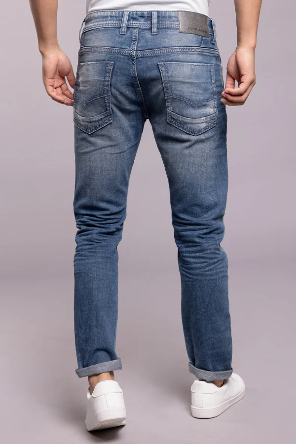Med Blue 5 Pocket Low-Rise Ankle Length Jeans - Image 4