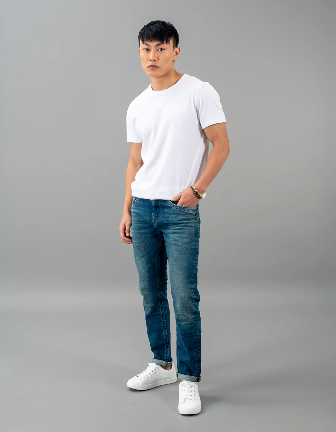 Med Blue 5 Pocket Low-Rise Ankle Length Jeans - Image 2