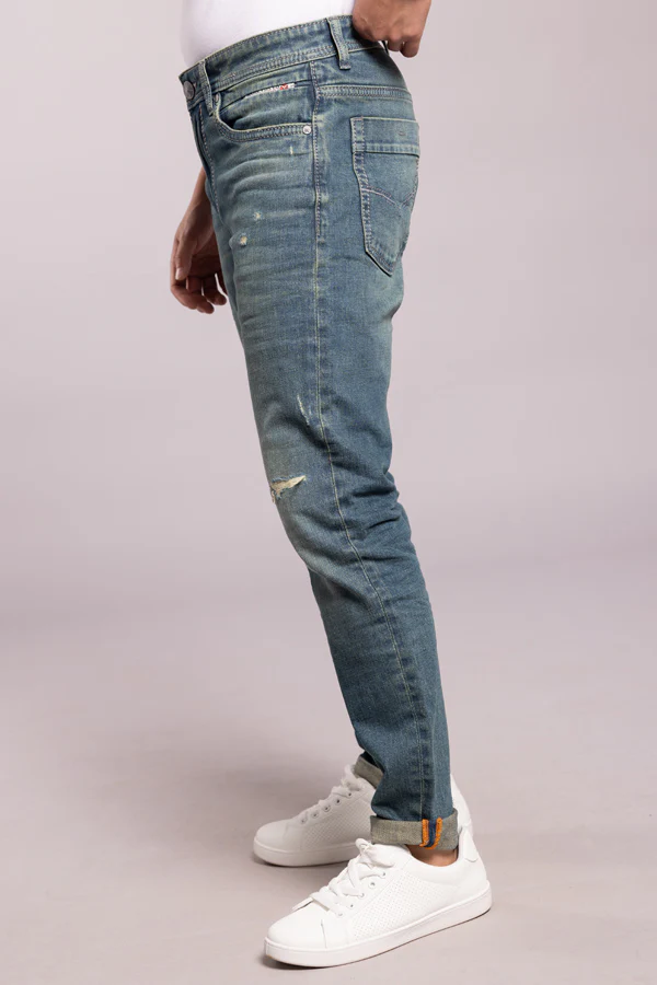 Med Blue 5 Pocket Low-Rise Ankle Length Jeans - Image 3