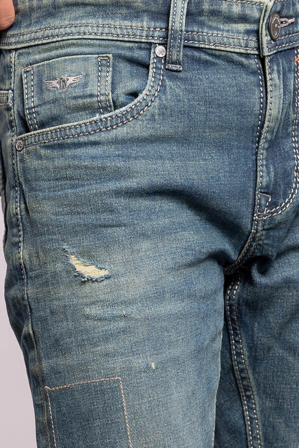 Med Blue 5 Pocket Low-Rise Ankle Length Jeans - Image 6