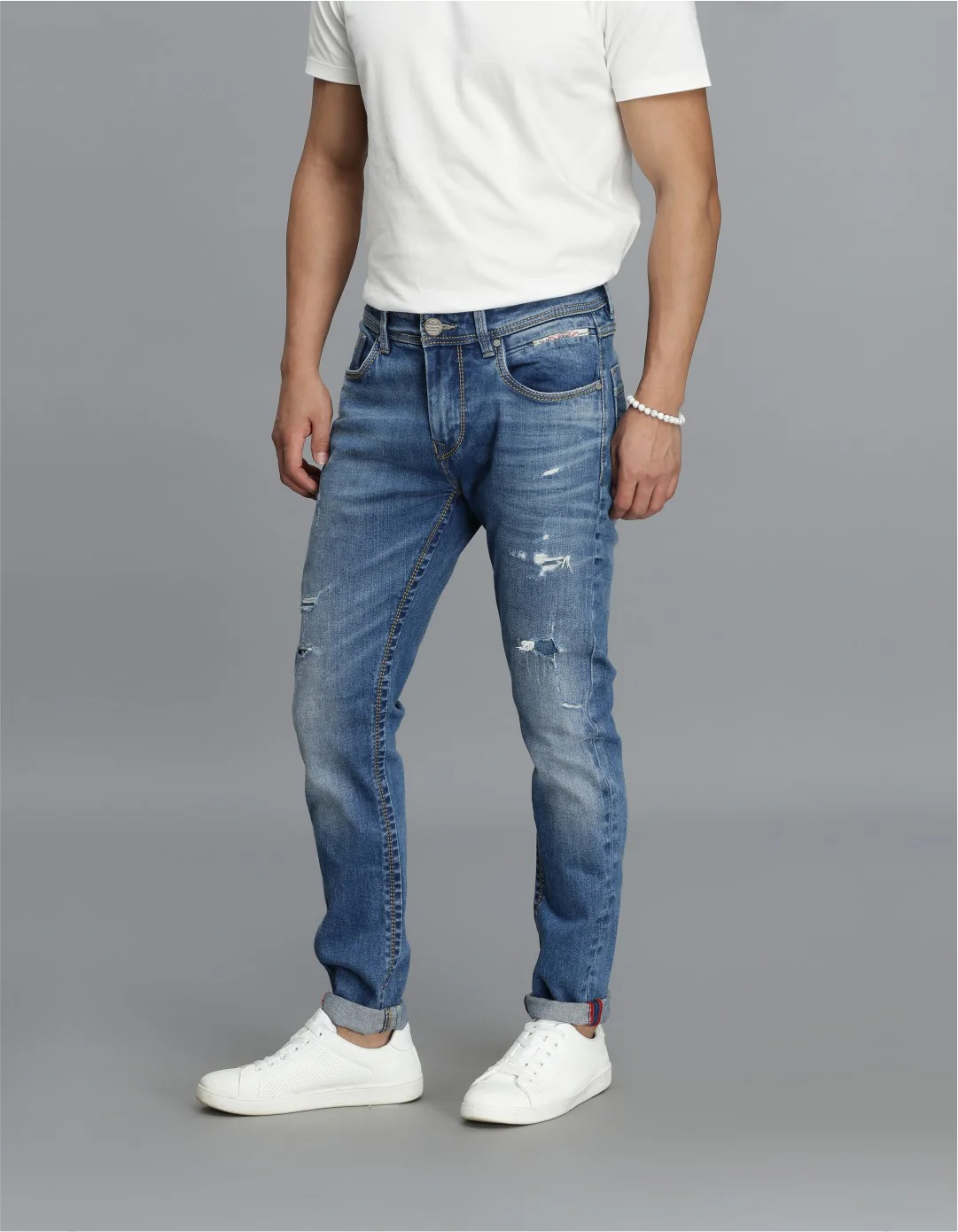 Med Blue 5 Pocket Low-Rise Ankle Length jeans - Image 3