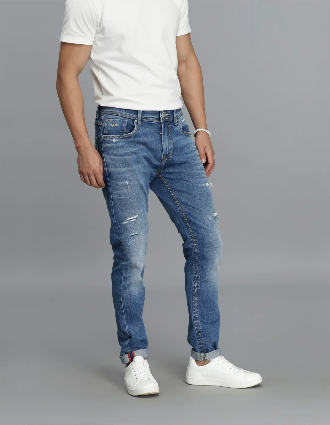 Med Blue 5 Pocket Low-Rise Ankle Length jeans - Image 4