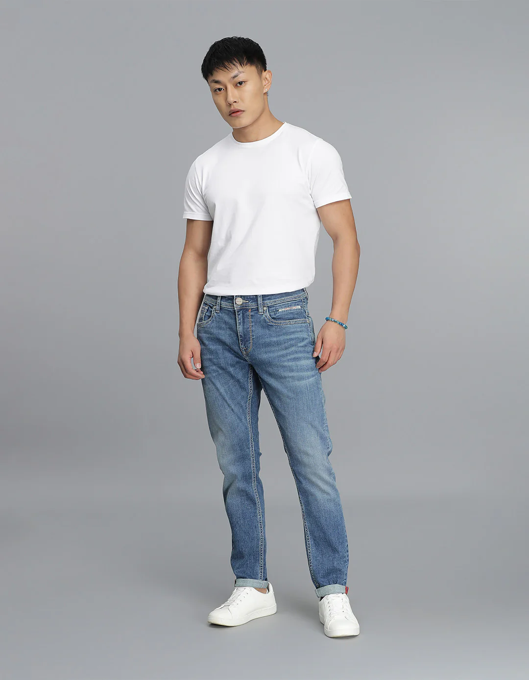 Med Blue 5 Pocket Low-Rise Ankle Length Jeans - Image 2