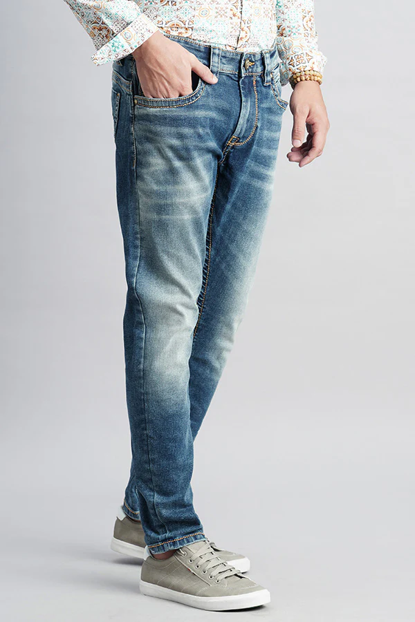Med Blue 5 Pocket Low-Rise Ankle Length Jeans - Image 3