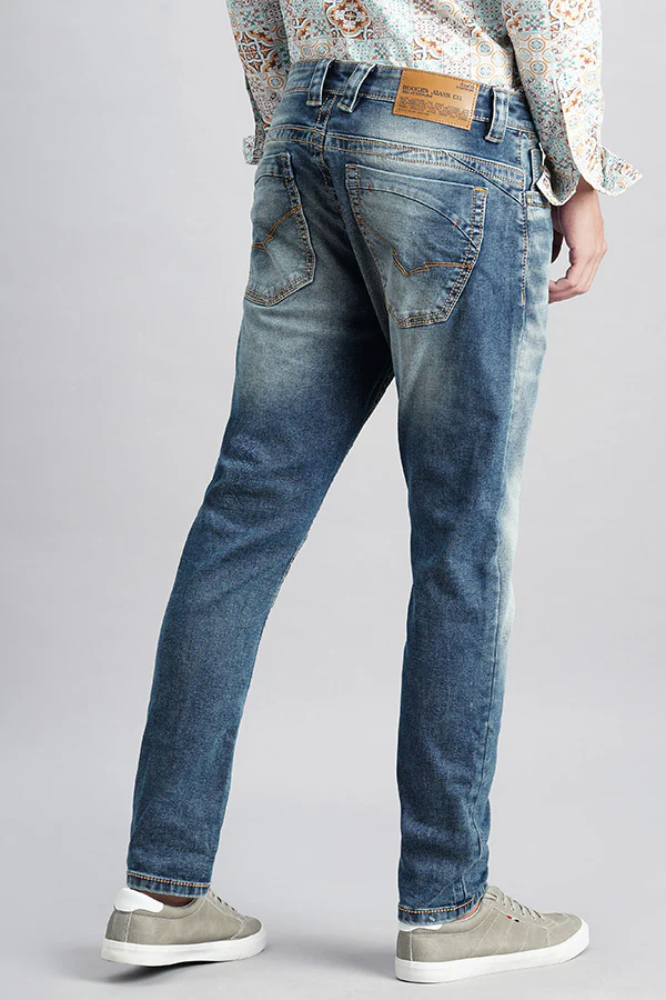 Med Blue 5 Pocket Low-Rise Ankle Length Jeans - Image 4