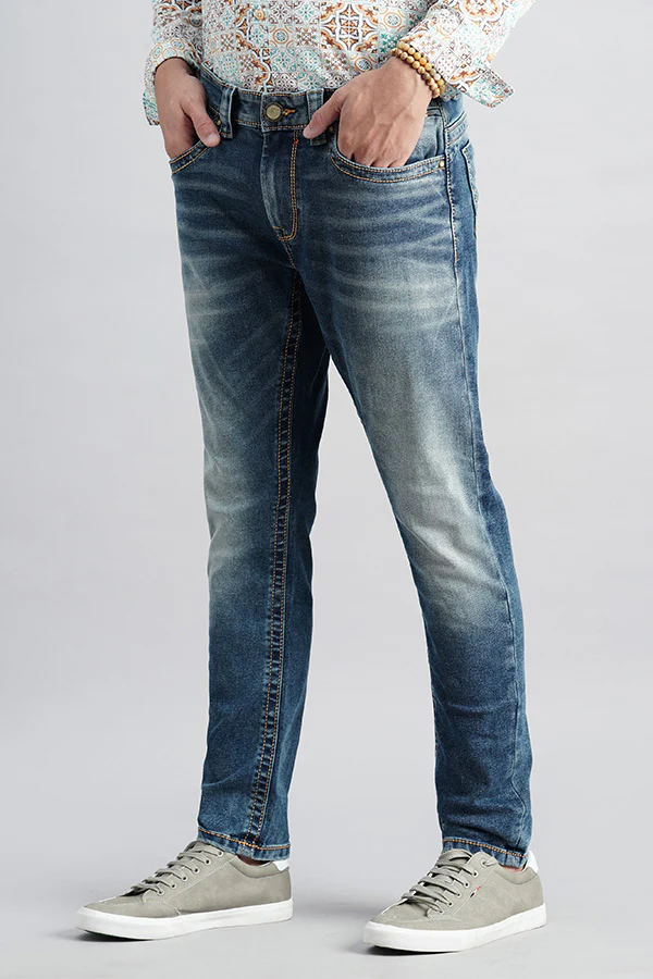 Med Blue 5 Pocket Low-Rise Ankle Length Jeans - Image 5