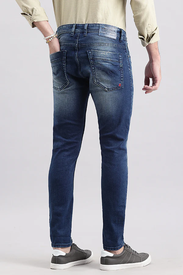 Med Blue 5 Pocket Low-Rise Ankle Length Jeans - Image 4