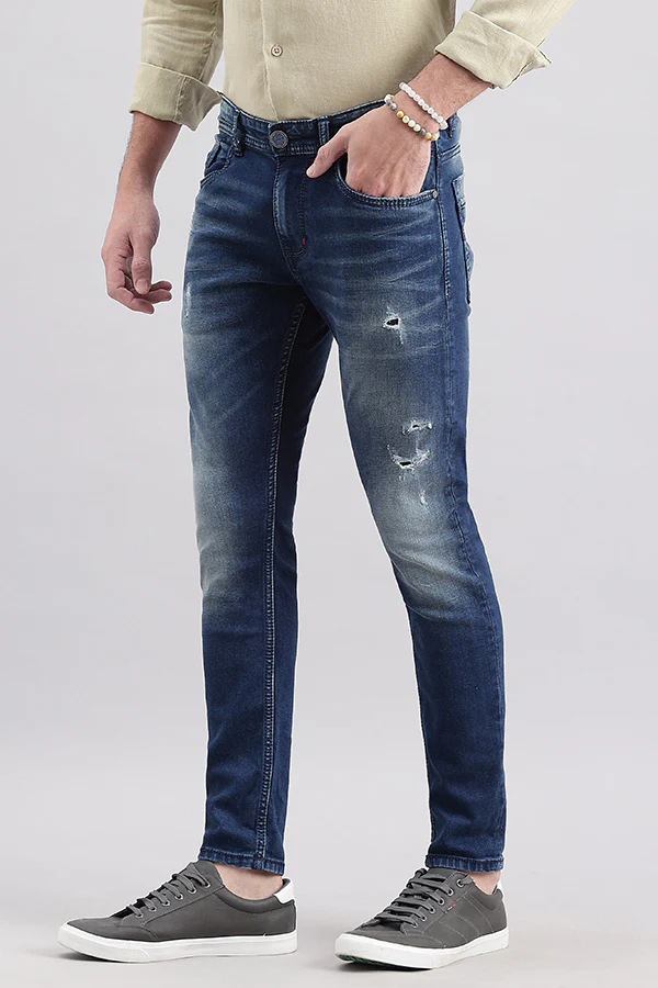 Med Blue 5 Pocket Low-Rise Ankle Length Jeans - Image 5
