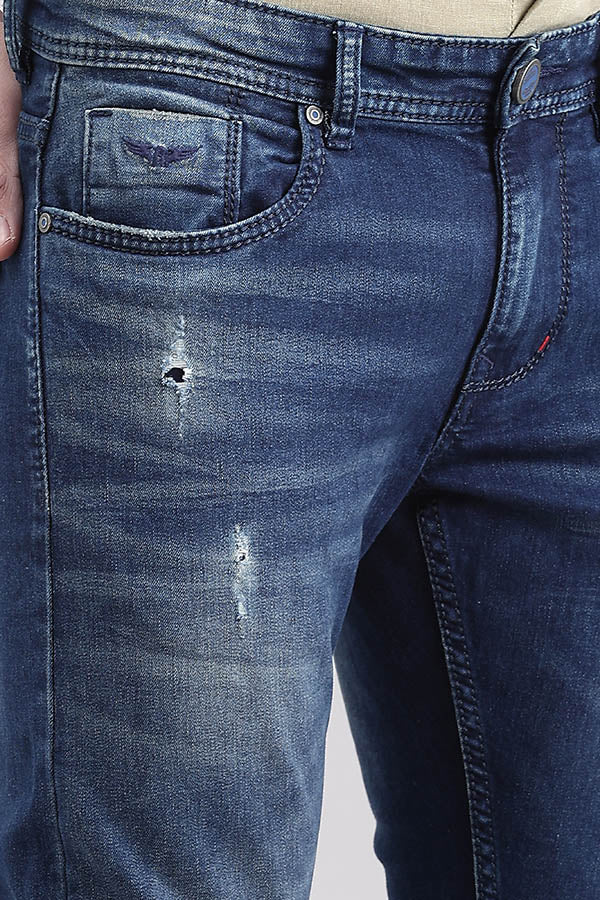 Med Blue 5 Pocket Low-Rise Ankle Length Jeans - Image 6