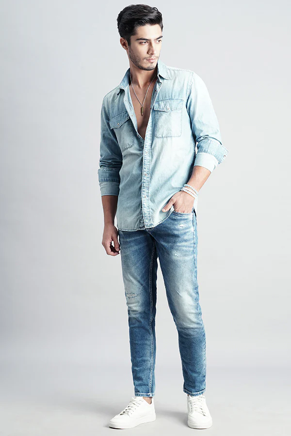 Med Blue 5 Pocket Low-Rise Ankle Length Jeans - Image 2